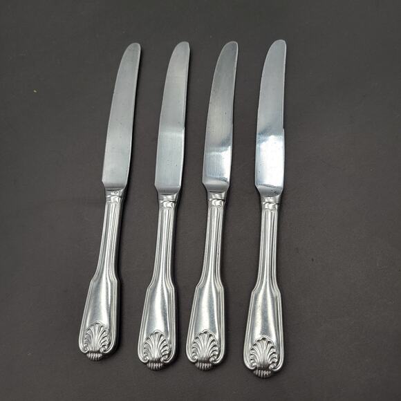 TOWLE Stainless Dinner Knife London Shell Flatware GERMANY Set 4 Pcs Vtg - Picture 4 of 7